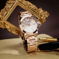 Đồng Hồ Nam Burberry BU9039 (9039) Mặt Tròn Siz 38mm Máy Thuỵ Sy Quartz (Pin) Kính Sapphiare Dây Kim Loại Rose Full Box