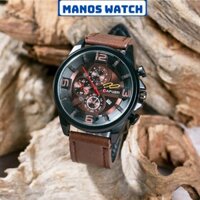 Đồng Hồ Nam Cafuer-288 HM-95  Dây Da Mặt kính Có Lịch ngày Chống nước 3ATM Bảo hành 30 ngày - ManosWatch