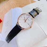 Đồng Hồ Nam Calvin Klein K9H216C6 dây da đen mặt trắng viền vàng hồng (Size 42mm)