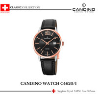 Đồng hồ nam Candino C4620/1 mặt kính Sapphire chống xước, dây da chính hãng, xuất xứ Thụy Sĩ