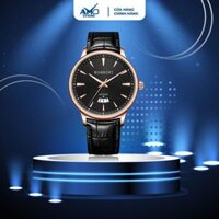Đồng hồ nam cao cấp ROSSINI 5887G04D - dây da thật màu đen - mặt tròn màu đen size 41mm