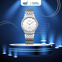 Đồng hồ nam cao cấp ROSSINI 5395W01E - dây thép không gỉ màu bạc - mặt tròn màu trắng size 35.5mm siêu mỏng chỉ 5.5mm