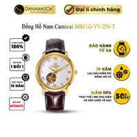 Đồng hồ nam Carnival 50801G-VV-DN-T máy Automatic Japan, kính sapphire, dây da, chống nước, chính hãng