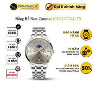 Đồng hồ nam Carnival 8097G-VT-KL-TX máy Automatic Japan, kính sapphire, dây kim loại, chống nước, chính hãng