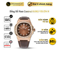 Đồng hồ nam Carnival 8108G-VH-DN-N máy Automatic Japan, kính sapphire, dây da, chống nước, chính hãng