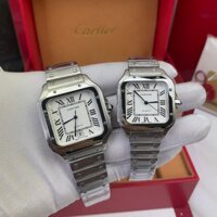Đồng Hồ Nam Cartier Santos Case 35mm/40mm TRẮNG, Máy Cơ Automatic Nhật