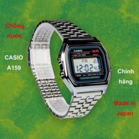 Đồng Hồ Nam Casio A159 Black .f., Made In Japan, Chống Nước, Siêu Bền, Pin Lâu, Chống Sốc