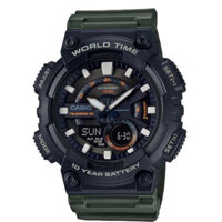 Đồng Hồ Nam Casio AEQ-110W-3AV World Time Dây Nhựa Màu Xanh - Pin 10 Năm