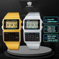 Đồng hồ nam Casio DBC-611-1 / DBC-611G-1 Data Bank, máy tính 8 chữ số, dây thép không gỉ, size 33,1mm, hàng chính hãng