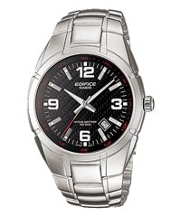 ĐỒNG HỒ NAM CASIO EDIFICE EF-125D-1AVUDF Mặt tròn đen - Dây kim loại mạ bạc - Chống nước 100 mét