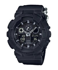 ĐỒNG HỒ NAM CASIO G-SHOCK GA-100BBN-1A Dây dù đen - Phiên bản màu đặc biệt - Chống nước 200 mét