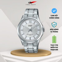 ĐỒNG HỒ NAM CASIO MTS 100D 7A MẶT TRẮNG DÂY KIM LOẠI KÍNH SAPPHIRE CHỐNG NƯỚC PIN 10 NĂM CAROT WATCH