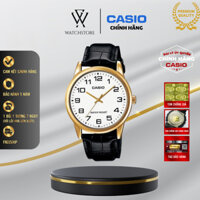 Đồng Hồ Nam Casio MTP-V001GL-7BUDF Màu Trắng Kim Vàng Thiết Kế Mặt Kính Khoáng 38mm Chống Nước Dây Da Cổ Điển Chính Hãng