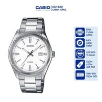 Đồng hồ Nam Casio MTP-1302D-7A1, đồng hồ chính hãng, dây thép bạc mặt trắng, kim bạc