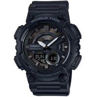 Đồng Hồ Nam Casio AEQ-110W-1BVDF World Time Dây Nhựa - Pin 10 Năm
