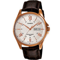 Đồng Hồ Nam Casio MTP-1384L-7AVDF Dây Da - Viền Mặt Mạ Vàng Hồng