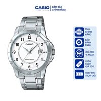 Đồng hồ Nam Casio MTP-V004D-7BUDF, đồng hồ chính hãng, dây THÉP bạc mặt trắng