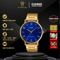 Đồng Hồ Nam Casio MTP-VT01G-2B2UDF Màu Xanh Sapphire Kim Vàng Thiết Kế Mặt Kính Khoáng 40mm Chống Nước Chính Hãng