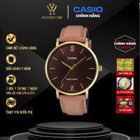 Đồng Hồ Nam Casio MTP-VT01GL-5BUDF Màu Vàng Nâu Kim Vàng Mặt Kính Khoáng 40mm Chống Nước Dây Da Chính Hãng
