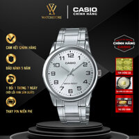 Đồng Hồ Nam Casio MTP-V001D-7BUDF Quartz Mặt Kính Khoáng Trắng 38mm Chống Nước Vỏ và Dây Kim Loại Cao Cấp Chính Hãng