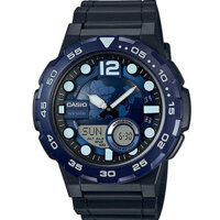 Đồng Hồ Nam Casio AEQ-100W-2AVDF World Time Dây Nhựa - Mặt Màu Xanh