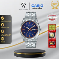 Đồng Hồ Nam Casio MTP-1335D-2A2VDF Màu Xanh Kim Vàng Kính Khoáng 38mm Chống Nước Dây Kim Loại Chính Hãng - WATCHSTORE