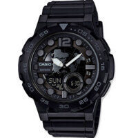 Đồng Hồ Nam Casio AEQ-100W-1BVDF World Time Dây Nhựa - Mặt Màu Đen