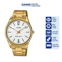 Đồng hồ Nam Casio MTP-V005G-7B, đồng hồ chính hãng, dây VÀNG mặt trắng