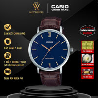 Đồng Hồ Nam Casio MTP-VT01L-2BUDF Màu Xanh Kim Vàng Mặt Kính Khoáng 40mm Chống Nước Dây Da Chính Hãng - WATCHSTORE