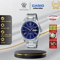 Đồng Hồ Nam Casio MTP-1384D-2AVDF Màu Xanh Navy Kim Bạc Kính Khoáng 41mm Chống Nước Dây Kim Loại Chính Hãng - WATCHSTORE