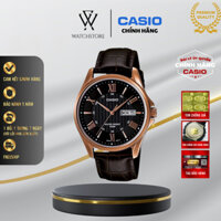Đồng Hồ Nam Casio MTP-1384L-1AVDF Màu Đen Kim Vàng Mặt Kính Khoáng 41mm Chống Nước Dây Da Chính Hãng - WATCHSTORE