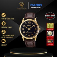 Đồng Hồ Nam Casio MTP-V001GL-1BUDF Màu Đen Kim Vàng Kính Khoáng 38mm Chống Nước Chính Hãng - WATCHSTORE
