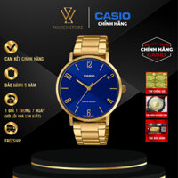 Đồng Hồ Nam Casio MTP-VT01G-2B2UDF Màu Xanh Sapphire Kim Vàng Thiết Kế Kính Khoáng 40mm Chống Nước Chính Hãng
