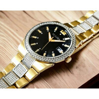 ĐỒNG HỒ NAM CHÍNH HÃNG BULOVA 98B235 Quartz Diamond Black Dial Demi Gold Stainless Steel For Men
