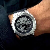 ĐỒNG HỒ NAM CHÍNH HÃNG Casio Gshock GM-2100-1A Quartz Silver Case & Dial Black Silicone Strap For Men