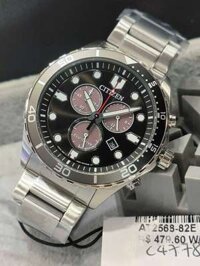 ĐỒNG HỒ NAM CHÍNH HÃNG Citizen AT2568-82E Eco Drive Chrono Sporty-Aqua Chronograph Black Dial Men Watch