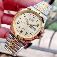 Đồng hồ Nam chính hãng Citizen BF0574-92P Demi vàng dành cho tay nhỏ-Máy pin Quartz-Dây kim loại thép không gỉ-Size 36mm