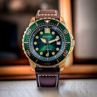 ĐỒNG HỒ NAM CHÍNH HÃNG Citizen NJ0173-18X Automatic Sports Green Dial Brown Leather For Men