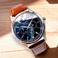 ĐỒNG HỒ NAM CHÍNH HÃNG Citizen BU2070-12L Eco Drive Blue Dial Brown Leather Sapphire For Men