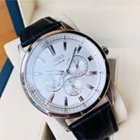 Đồng hồ Nam chính hãng Citizen Eco Diver BU2070-04A Mặt trắng,Lịch-Năng lượng ánh sáng-Dây da đen cao cấp-Size 44mm