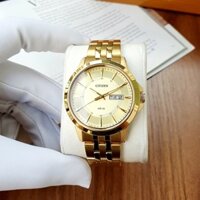 Đồng hồ Nam chính hãng Citizen BF2013-56P Size 41,Mạ vàng,Lịch thứ ngày-Máy Pin Quartz-Dây kim loại thép cao cấp