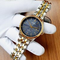 Đồng hồ Nam chính hãng Citizen Eco Drive BM7258-62L Demi vàng Size 41,Mặt xanh đen-Năng lượng ánh sáng-Dây kim loạii