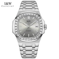 Đồng hồ nam chính hãng I&W Carnival 750 750G dây thép máy cơ Seiko mặt kính sapphire nguyên khối