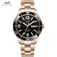 Đồng hồ nam chính hãng I&W Carnival 534 534G dây thép máy cơ Seiko mặt kính sapphire nguyên khối