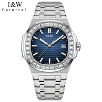 Đồng hồ nam chính hãng I&W Carnival IW721 IW721G 721 721G dây thép máy cơ Seiko mặt kính sapphire