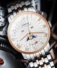 Đồng hồ nam chính hãng LOBINNI L3604-2 - mặt trắng vàng hồng
