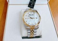 ĐỒNG HỒ NAM CHÍNH HÃNG Mathey Tissot H710BI Quartz Rolly II Crystal Gold Dial Mens White Dial Demi Gold Stainless Steel