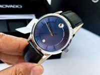 ĐỒNG HỒ NAM CHÍNH HÃNG Movado 0607608 Automatic 1881 Navy Blue Sapphire Black Leather For Men