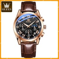 Đồng hồ nam chính hãng OLEVS 2871, đồng hồ nam đẹp 4 mặt 6 kim cùng lịch tuần trăng Sun And Mon