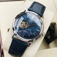 Đồng hồ Nam chính hãng Orient Bambino Open Heart/Hở tim RA-AG0005L10B Mặt xanh-Máy cơ tự động-Dây da xanh-Size 40mm